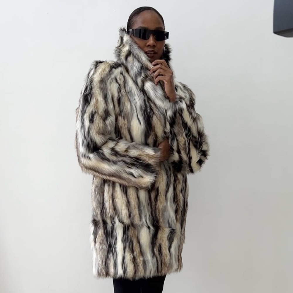 Faux Fur Coat Donna Karan